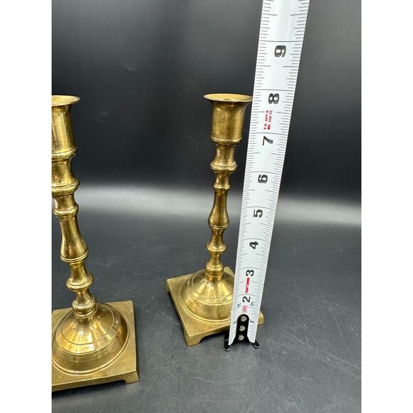 Set of 2 Brass Candlestick Candle Holders EUC Beautiful! - Picture 7 of 10